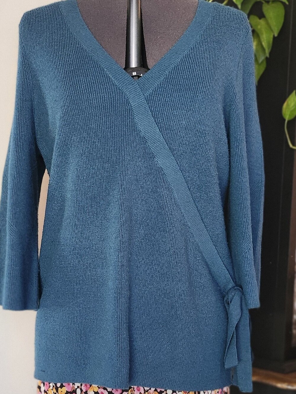 Apt. 9 Teal Ribbed V‑Neck Sweater